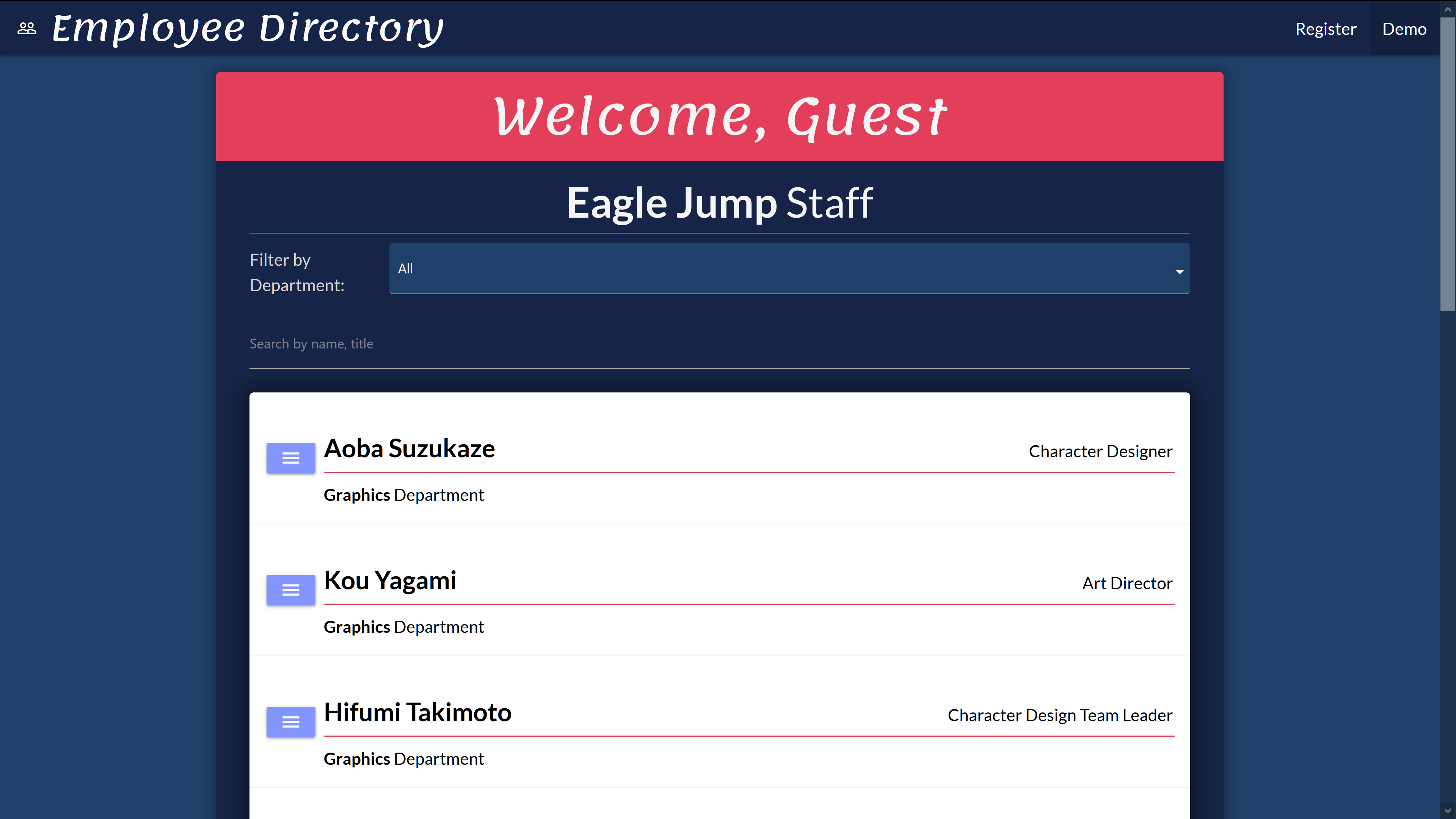 employee-directory screenshot